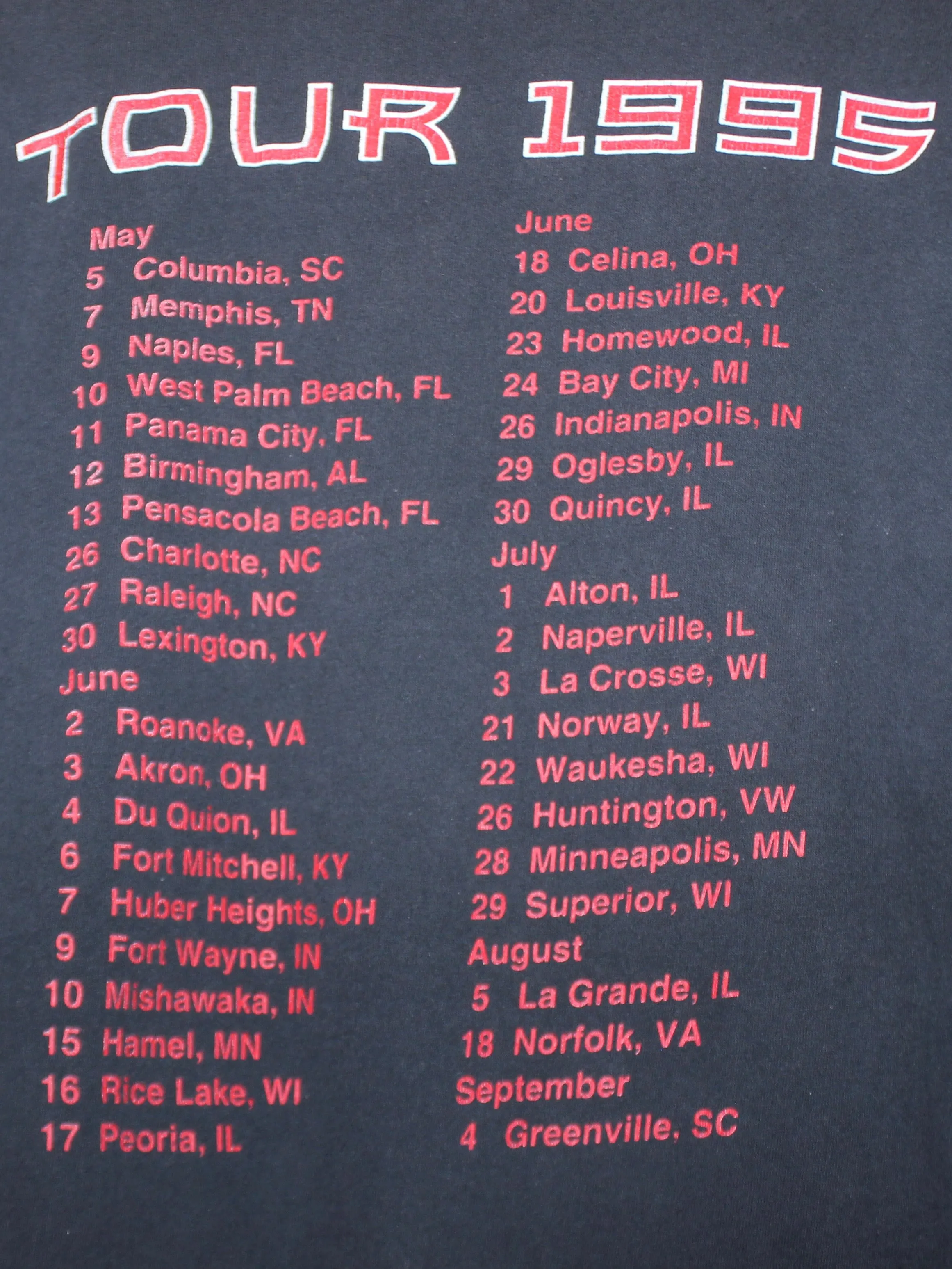 1995 .38 Special Tour T-Shirt: L