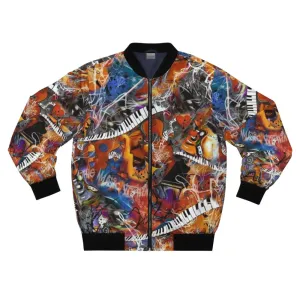 Abstract Music Instruments Scribble Bomber Jacket