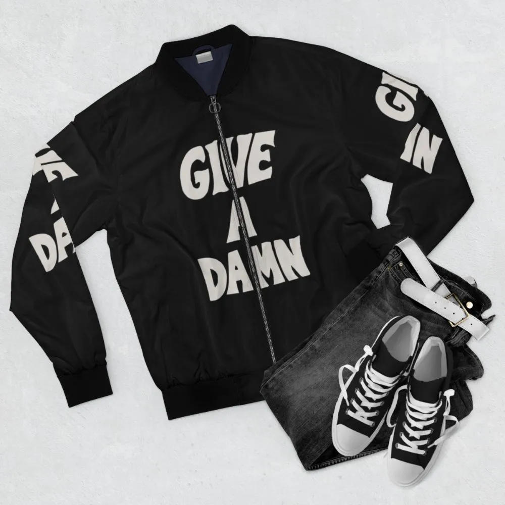 Alex Turner Inspired "Give A Damn" Bomber Jacket