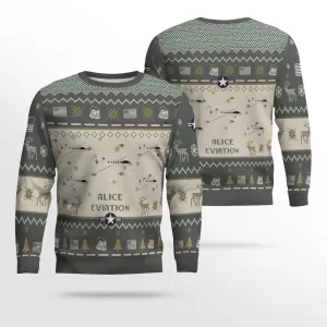 Alice Eviation Aircraft Ugly Sweater, Ugly Sweater Christmas Shirt for Men Dad Veteran