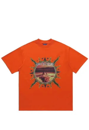 Alice in Chains t-shirt rock band tee grunge top in orange