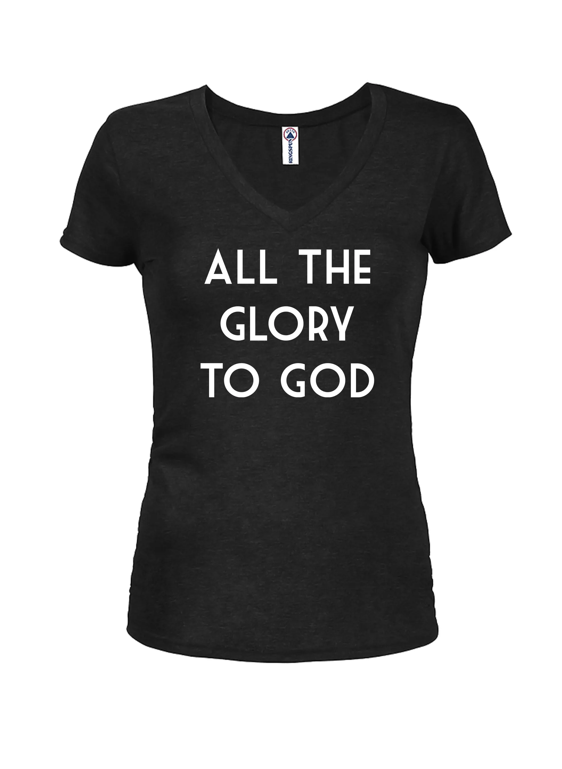 All The Glory To God Juniors V Neck T-Shirt