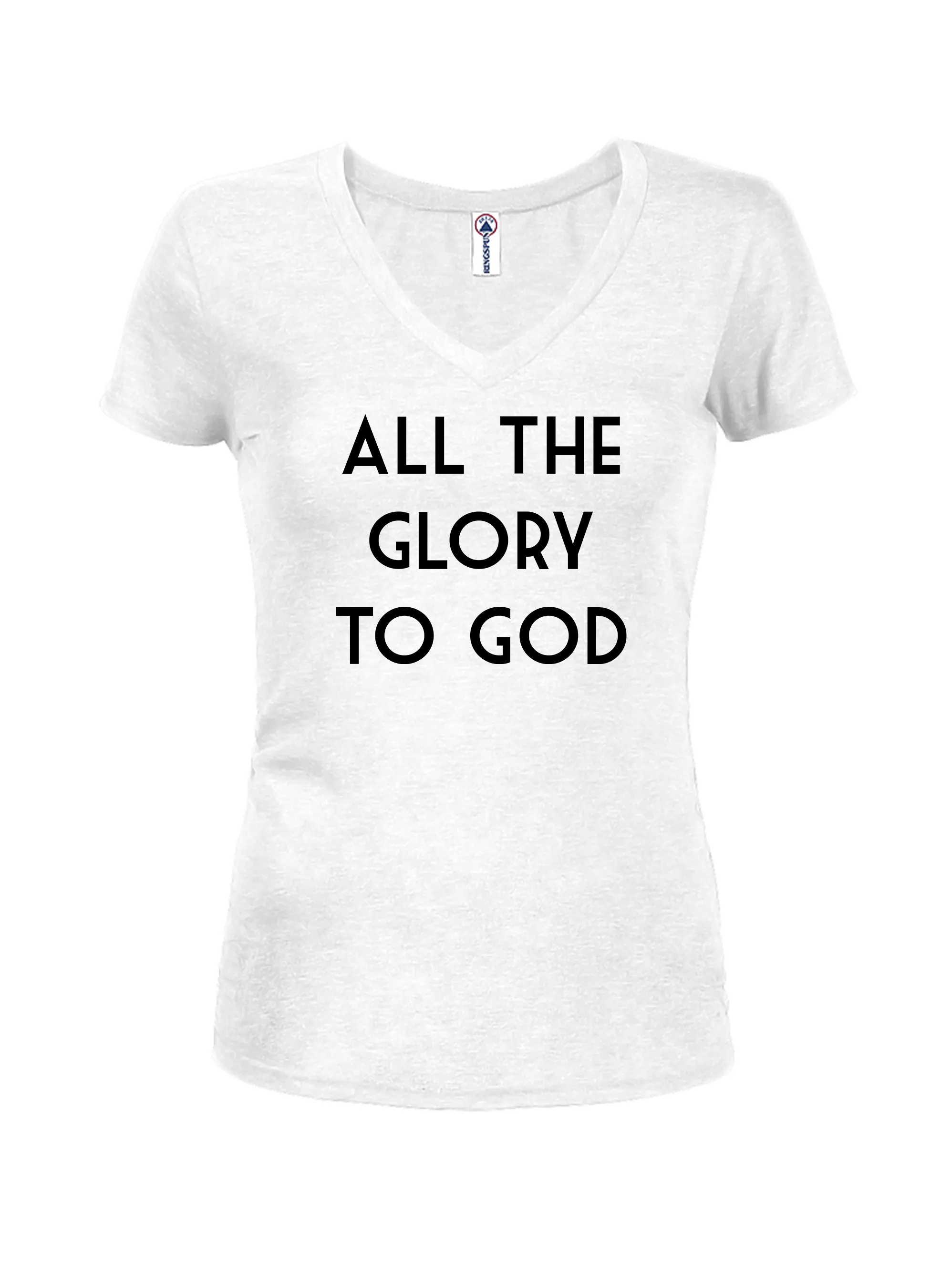 All The Glory To God Juniors V Neck T-Shirt