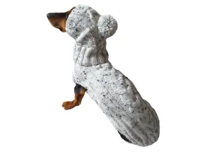 Alpaca coat and hat for dogs, knitted dachshund clothes sweater and hat, winter dachshund suit sweater and hat