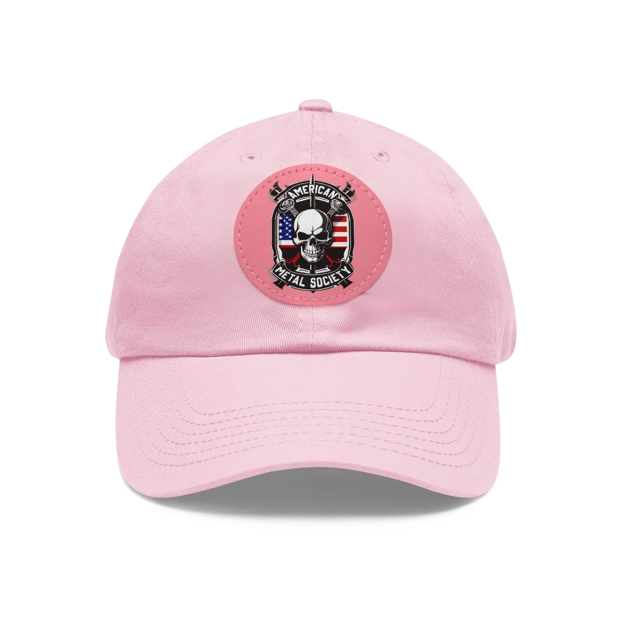 American Metal Society Dad Hat with Leather Patch (Round)