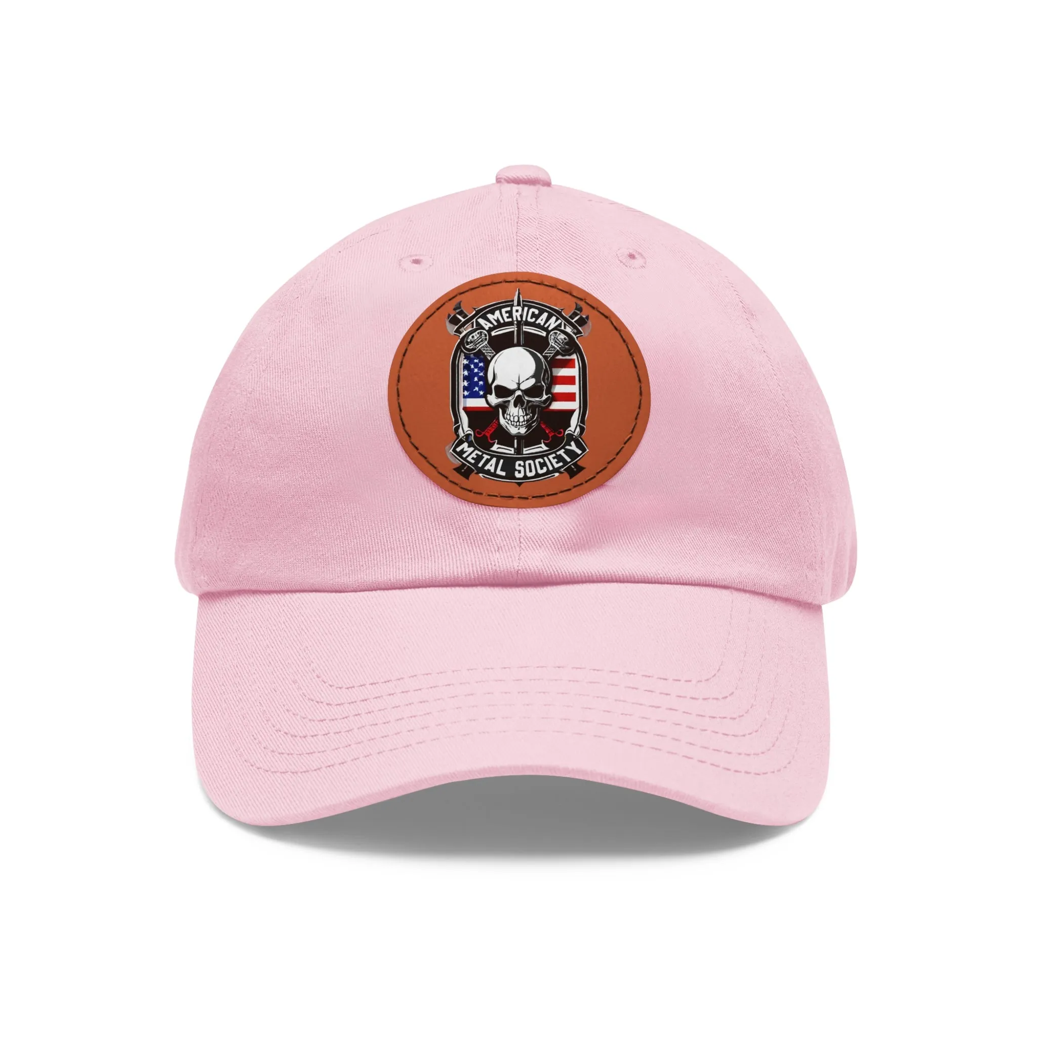 American Metal Society Dad Hat with Leather Patch (Round)