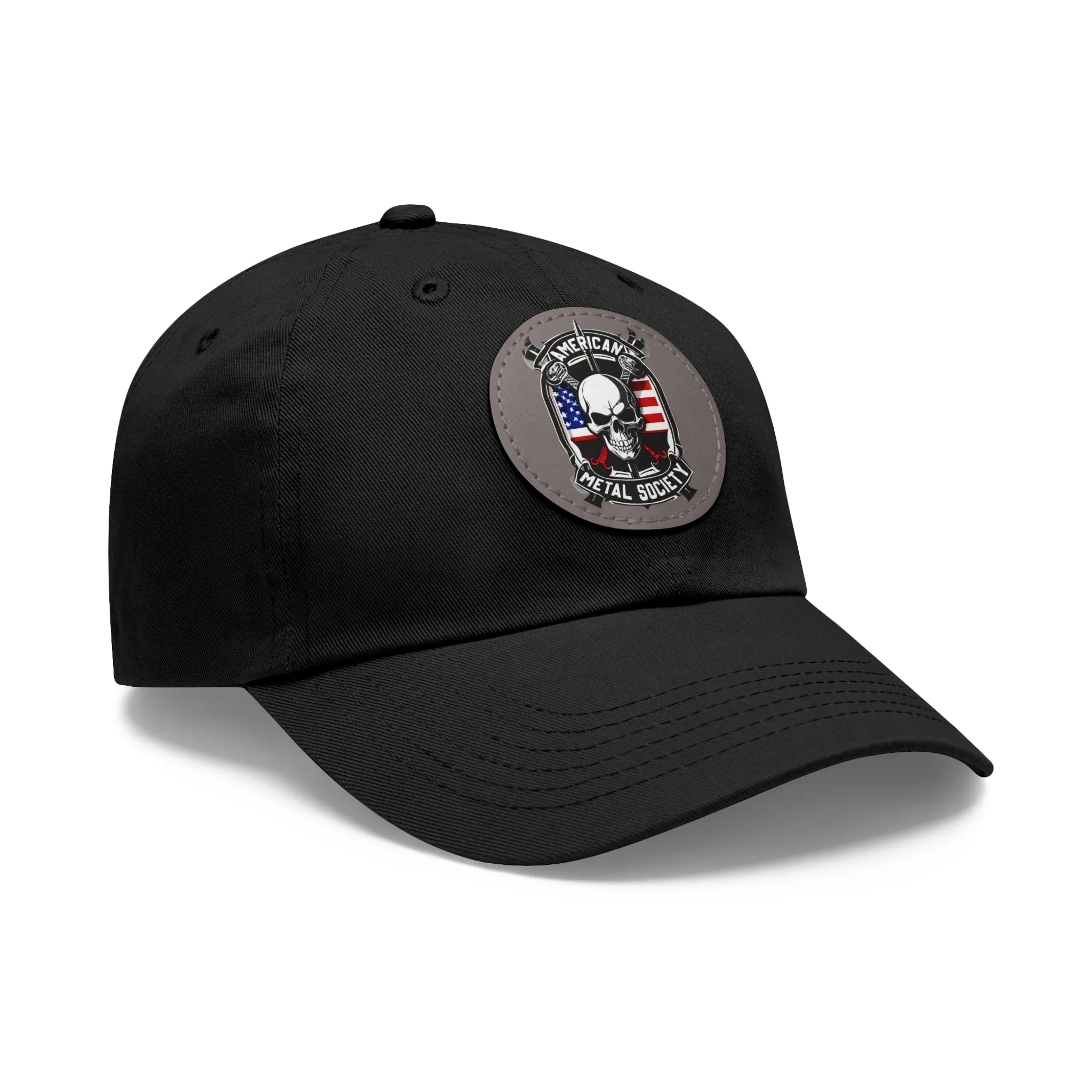 American Metal Society Dad Hat with Leather Patch (Round)