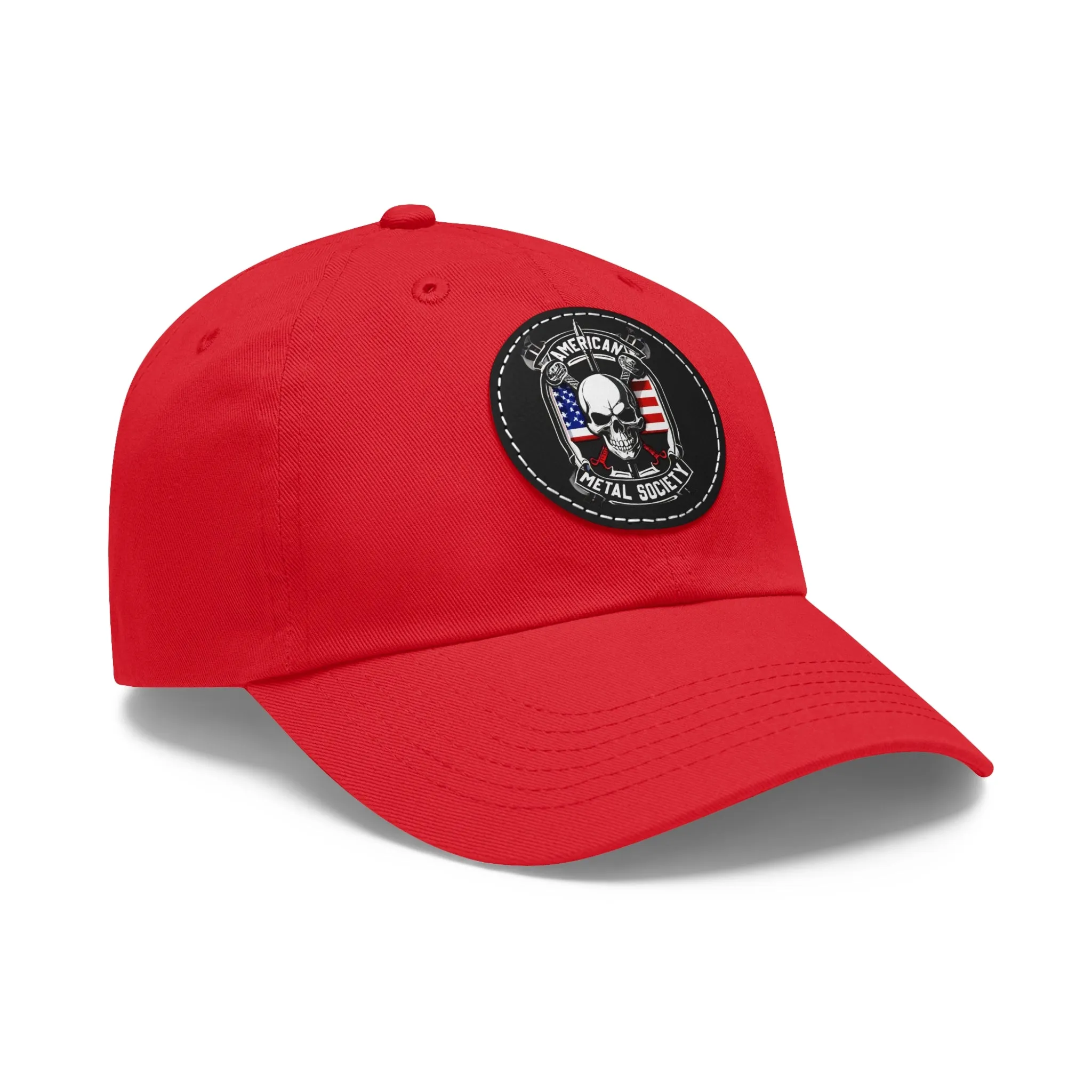 American Metal Society Dad Hat with Leather Patch (Round)