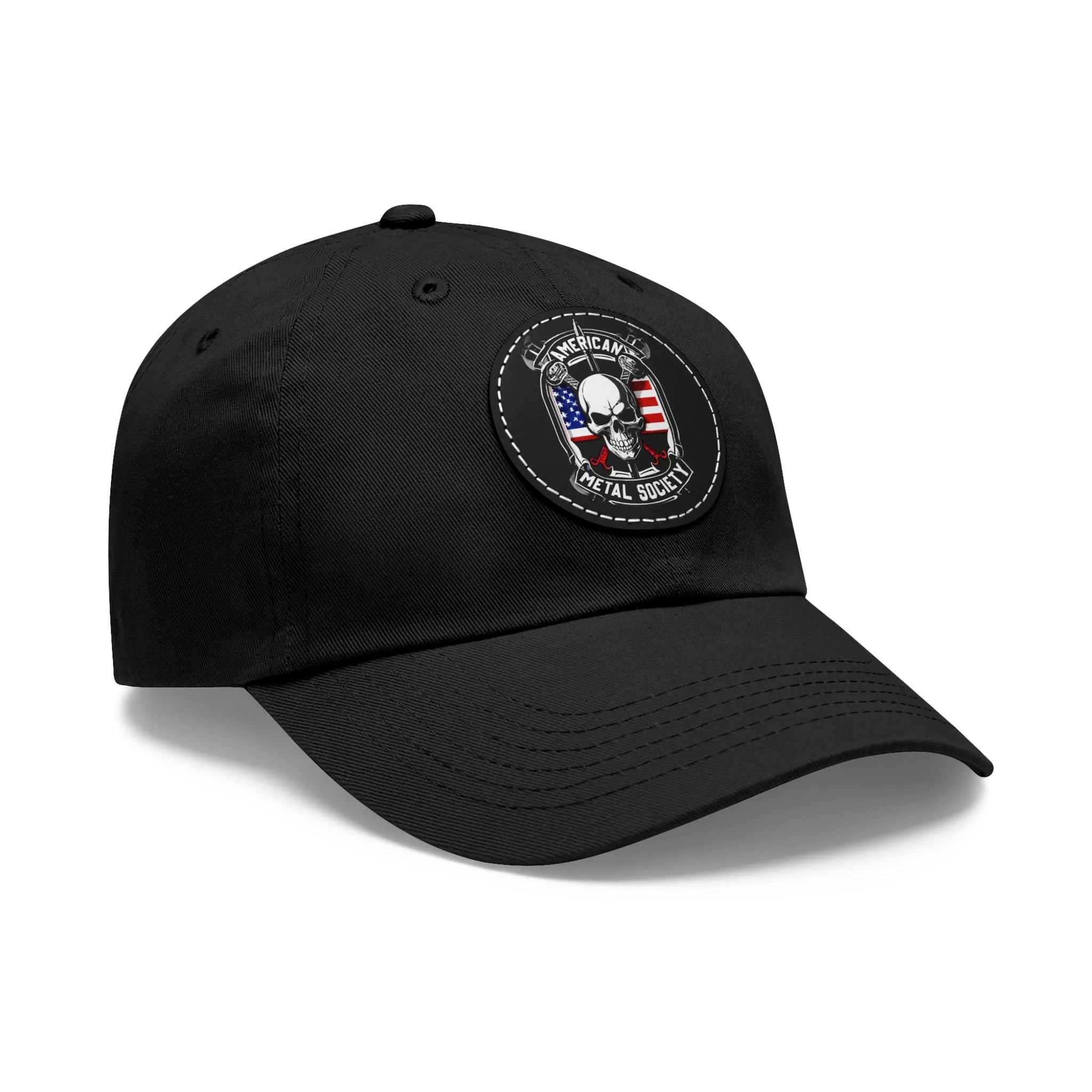 American Metal Society Dad Hat with Leather Patch (Round)