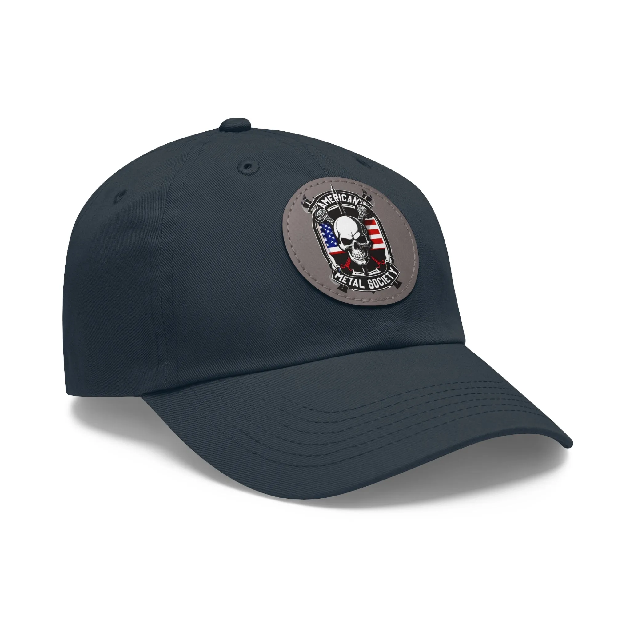 American Metal Society Dad Hat with Leather Patch (Round)