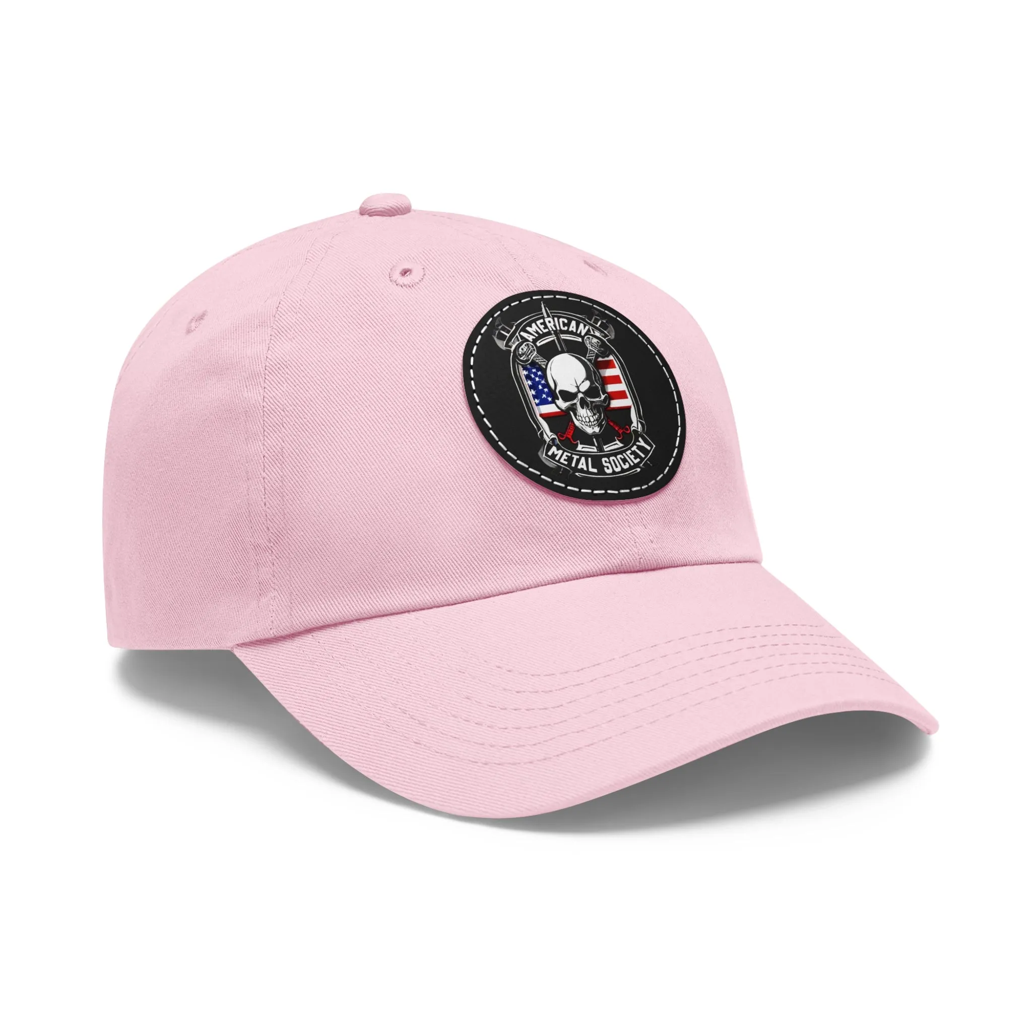 American Metal Society Dad Hat with Leather Patch (Round)