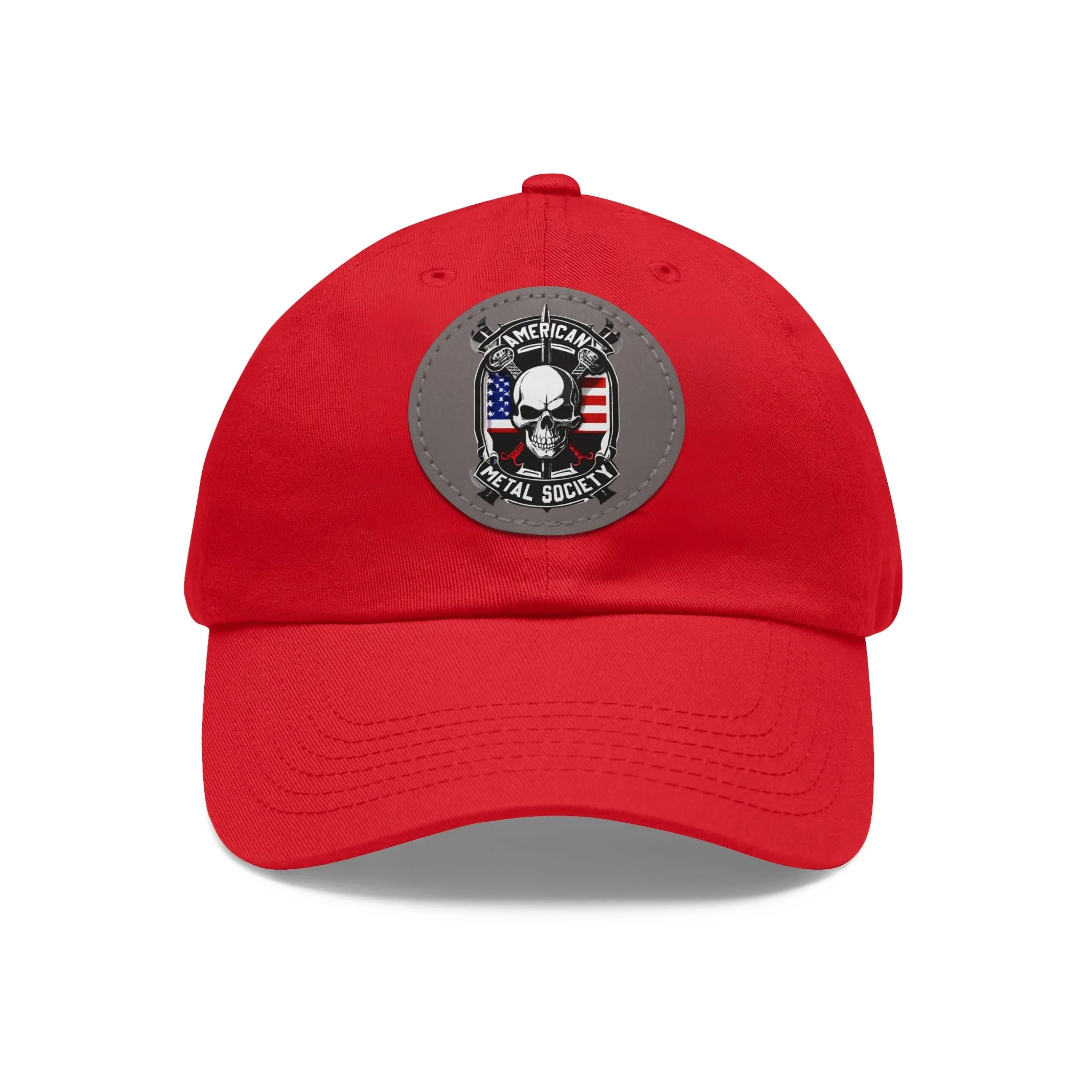 American Metal Society Dad Hat with Leather Patch (Round)