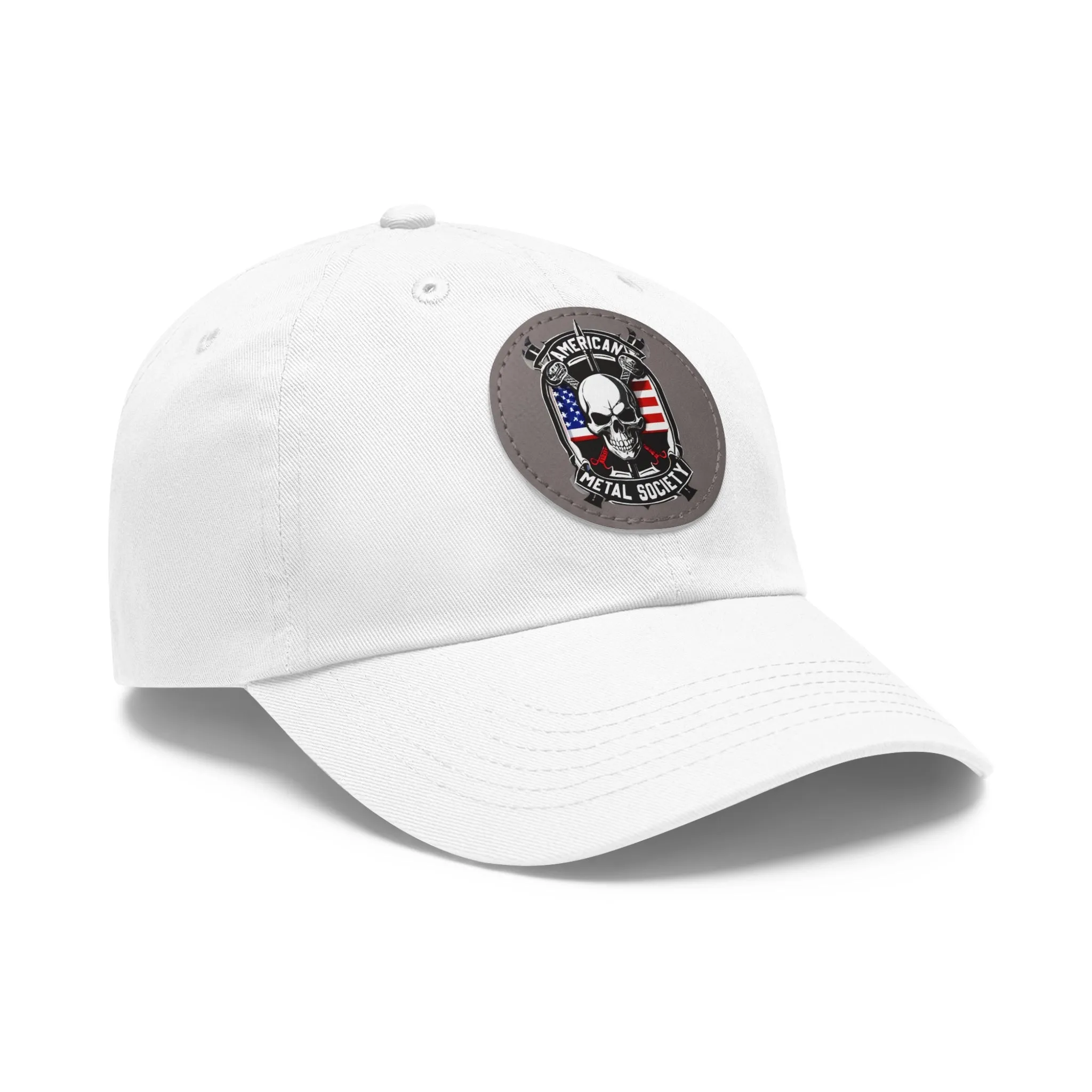 American Metal Society Dad Hat with Leather Patch (Round)