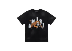 Amiri - Printed Logo Faded Black T-Shirt