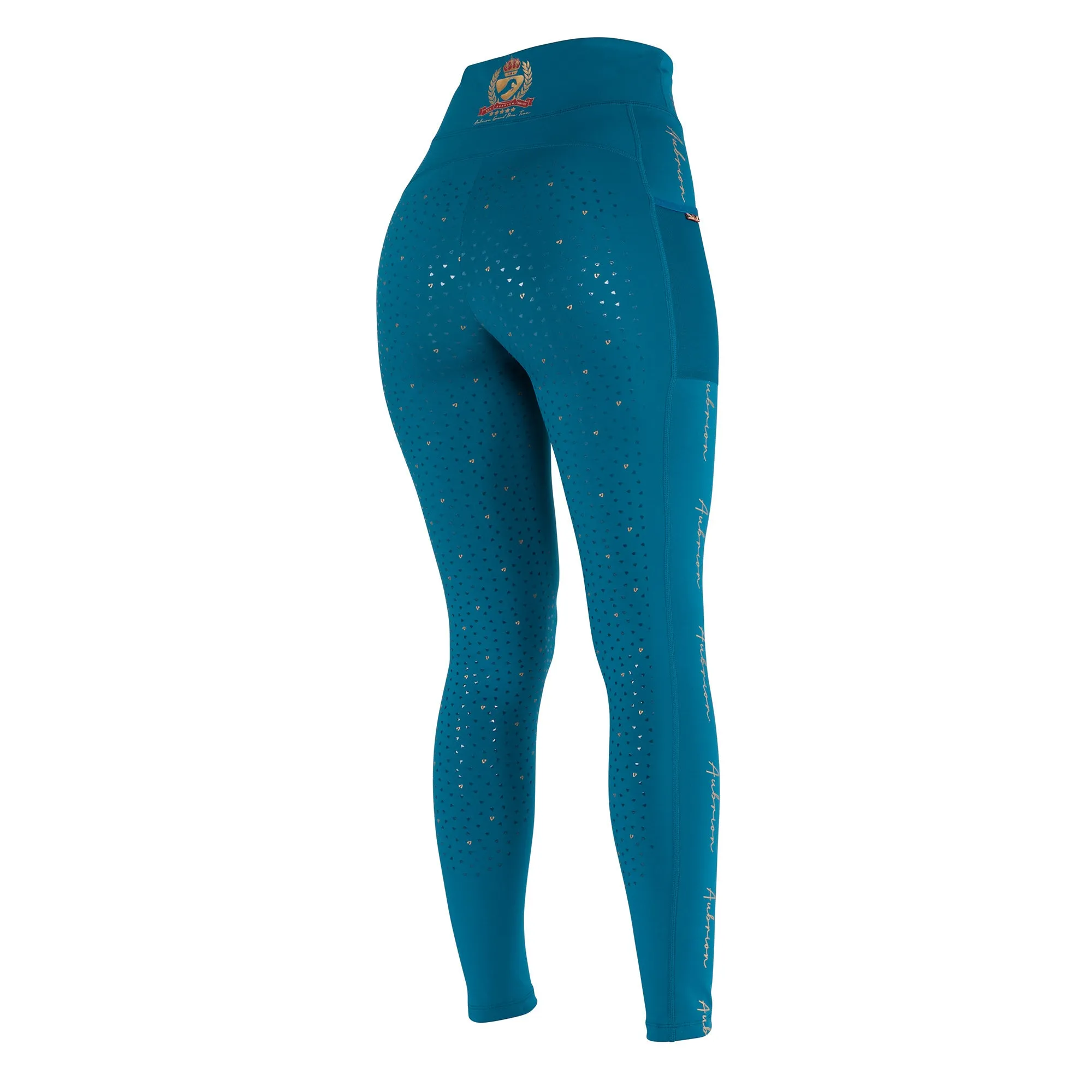 Aubrion Ladies Team Riding Tights - Teal