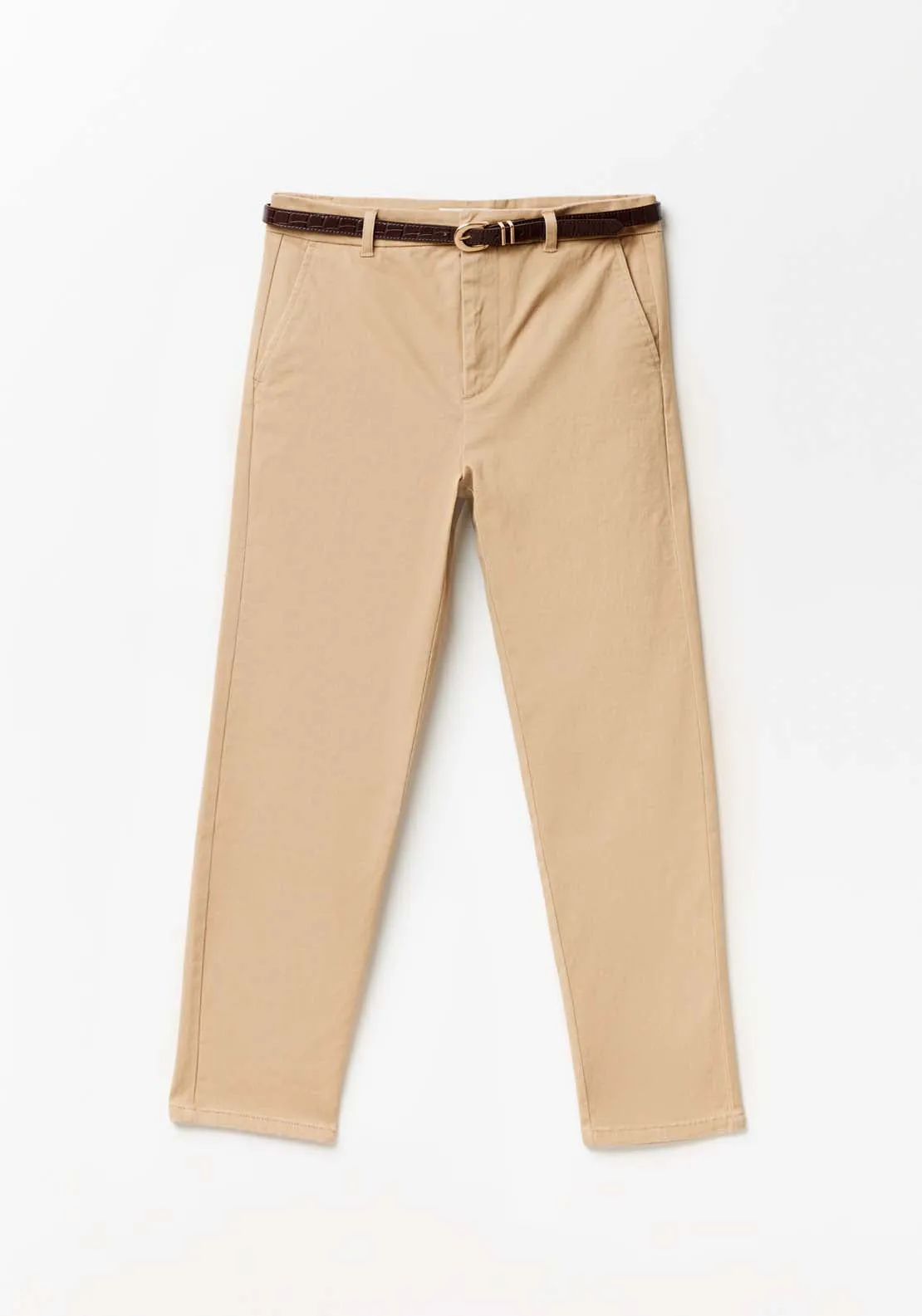 Belted chino trousers - Camel