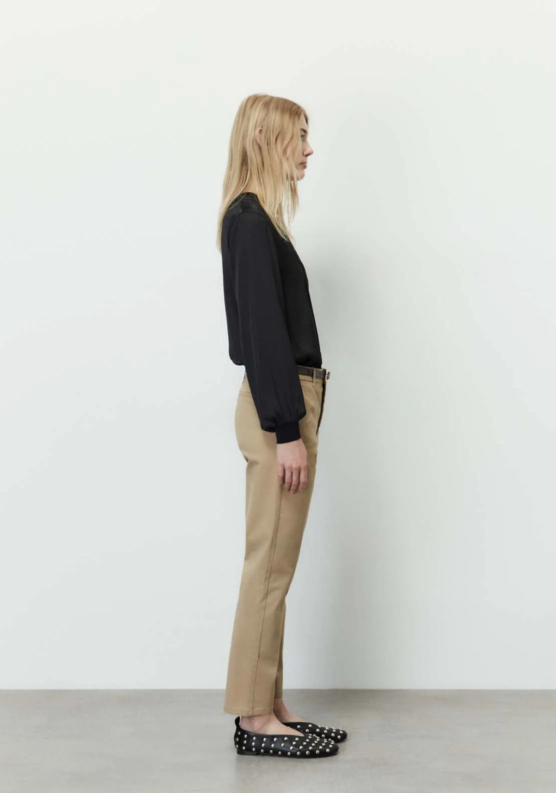 Belted chino trousers - Camel