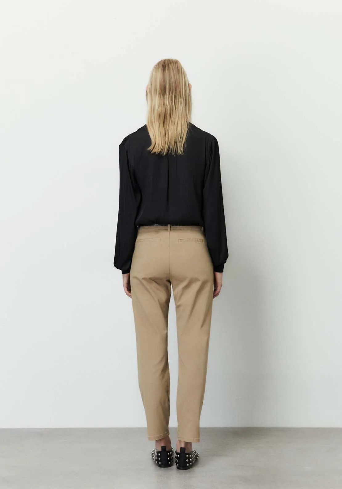 Belted chino trousers - Camel