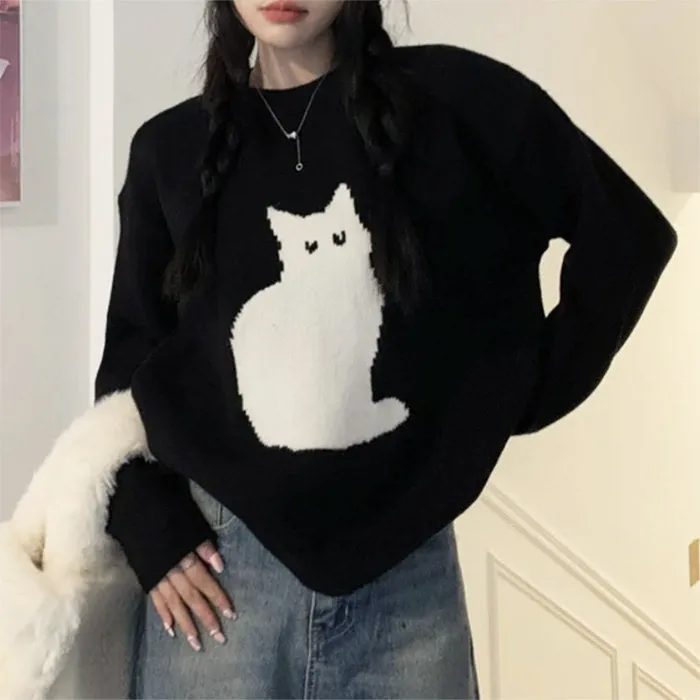 Black Cat Aesthetic Sweater