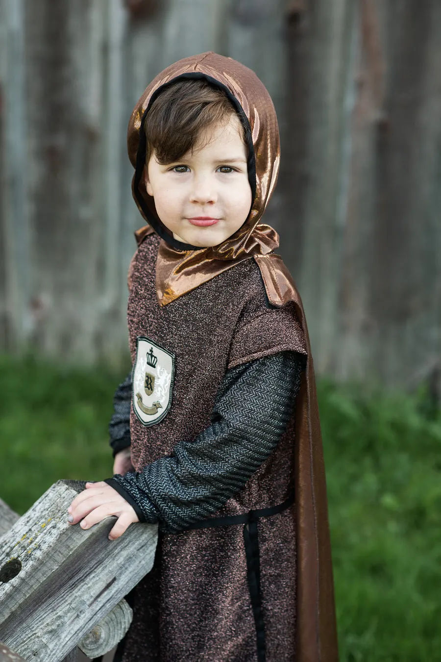 Brilliant Copper Knight Tunic with Cape Size 5-6