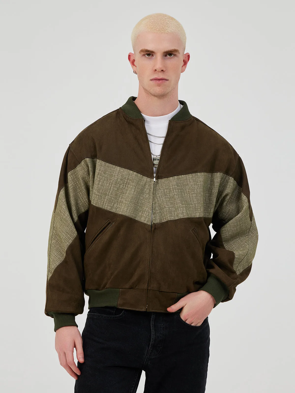 BROWN UNISEX BOMBER JACKET M