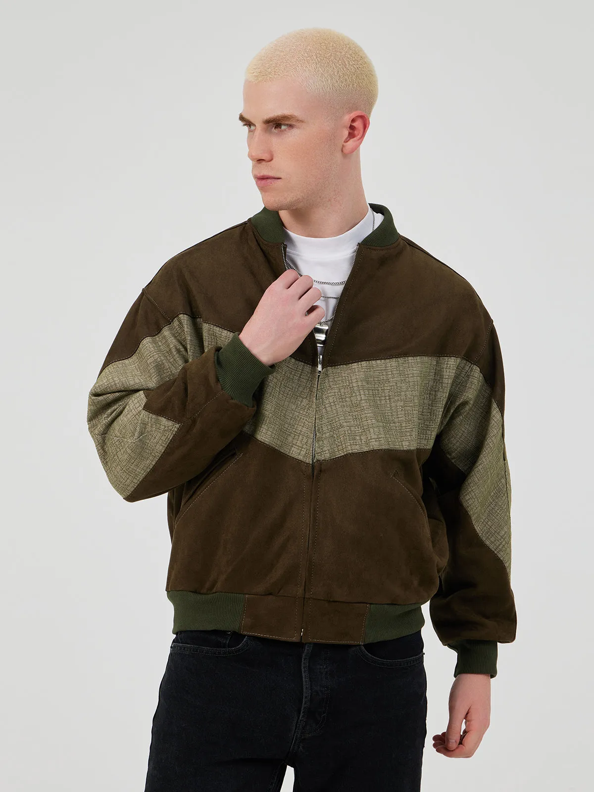 BROWN UNISEX BOMBER JACKET M