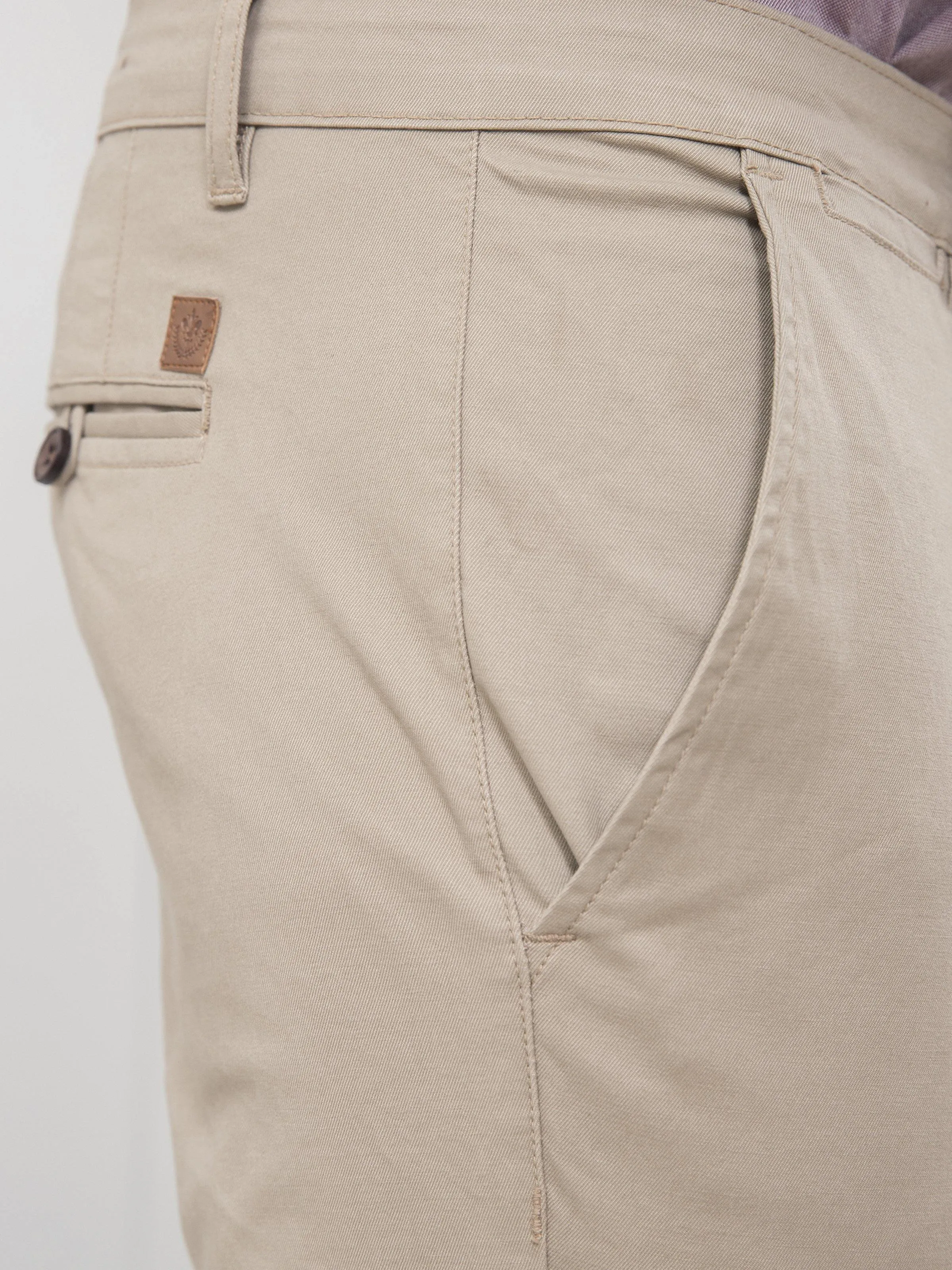 CASUAL PANT SLIM FIT LIGHT BROWN