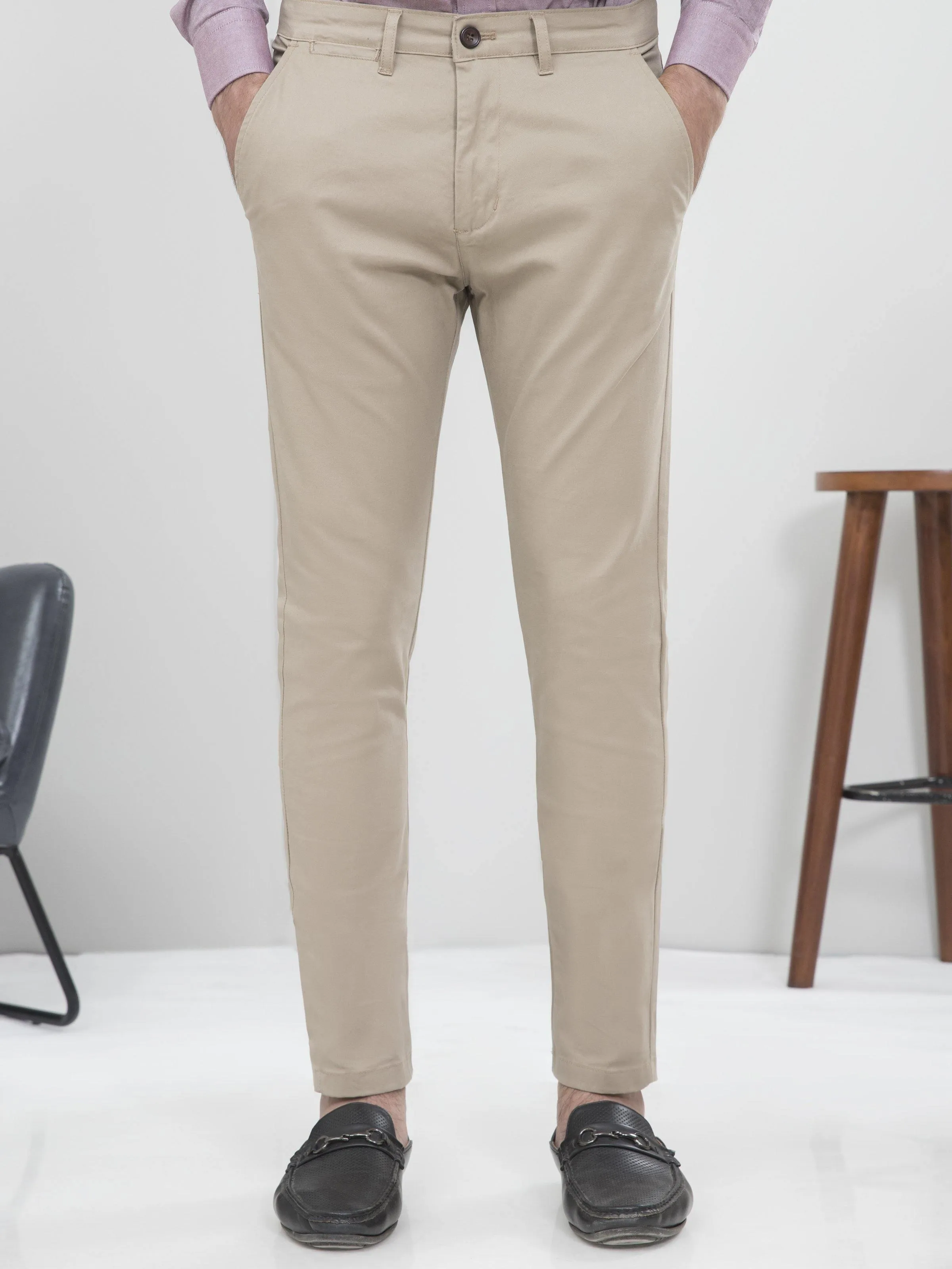 CASUAL PANT SLIM FIT LIGHT BROWN