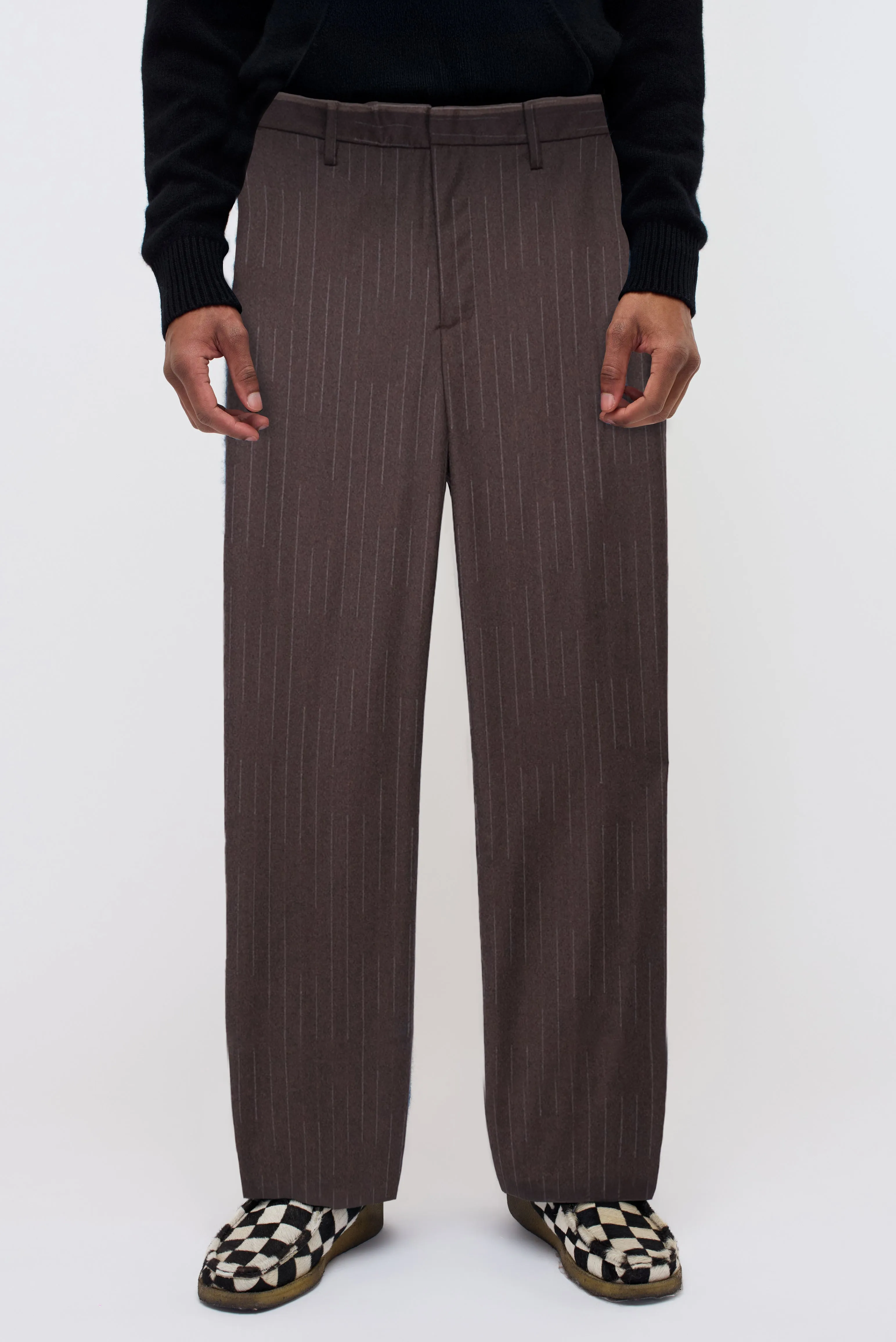 Chalkstripe Flat Front Trouser