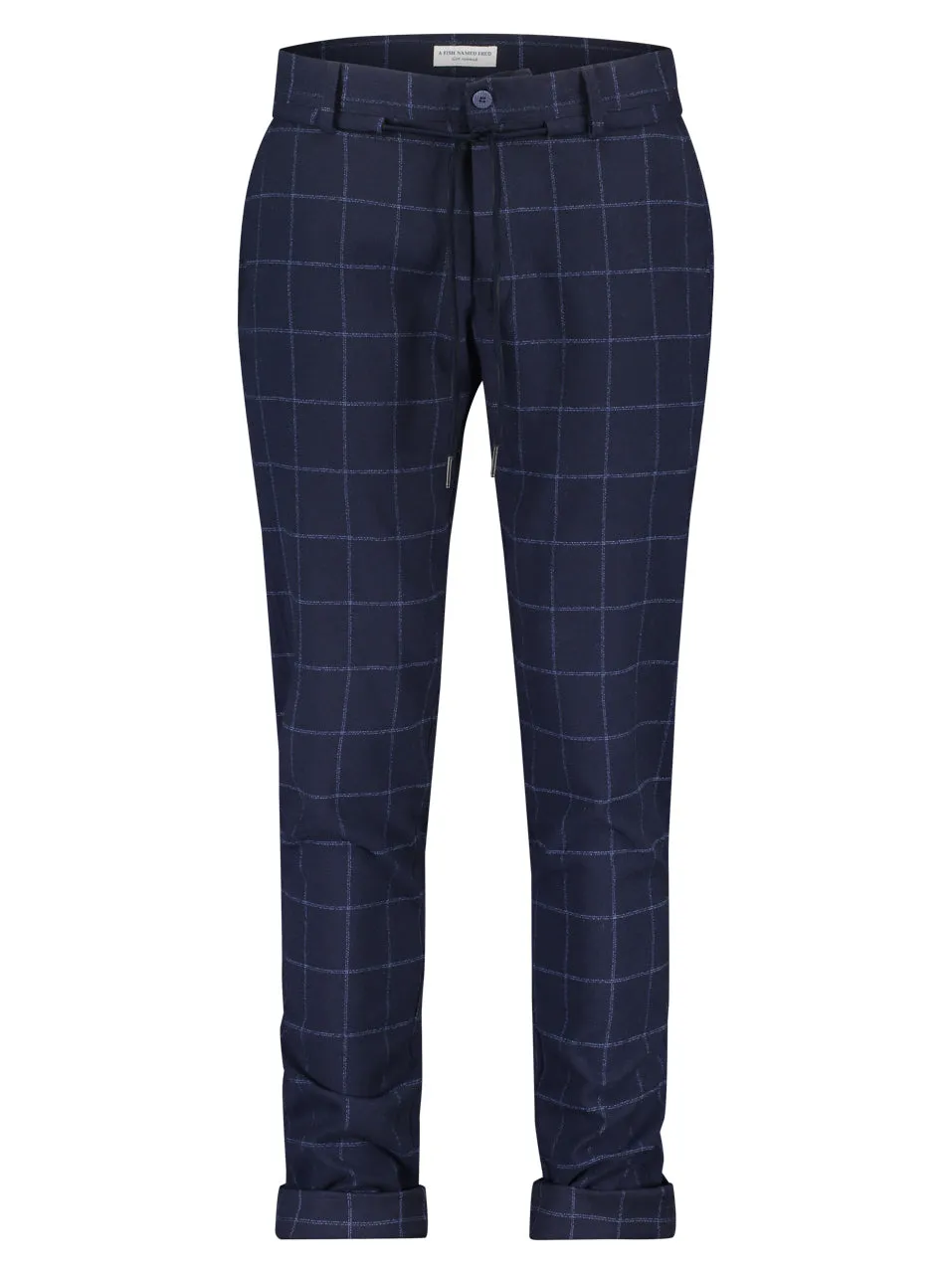 Chino met ruit print | A Fish Named Fred chino window pane blue