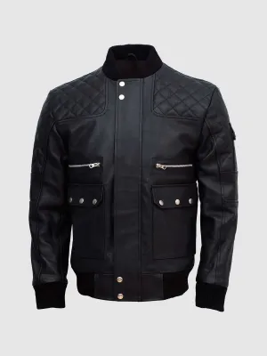 Classic Bomber Leather Jacket