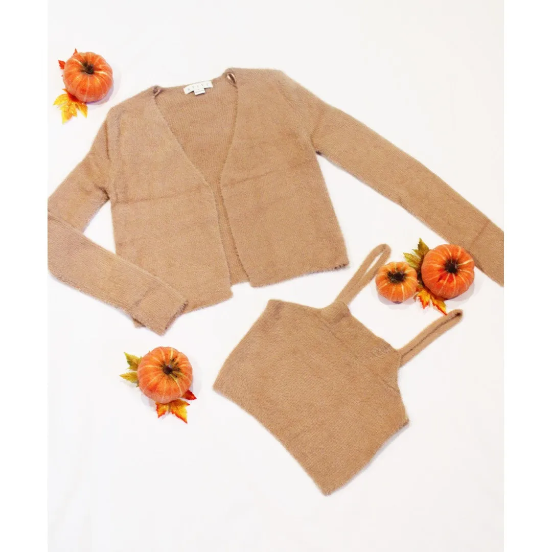 Crop Sweater Cami & Cardigan Set