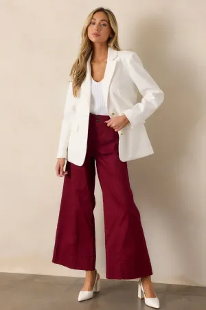 Daylight Glimmer Burgundy Wide Leg Pants