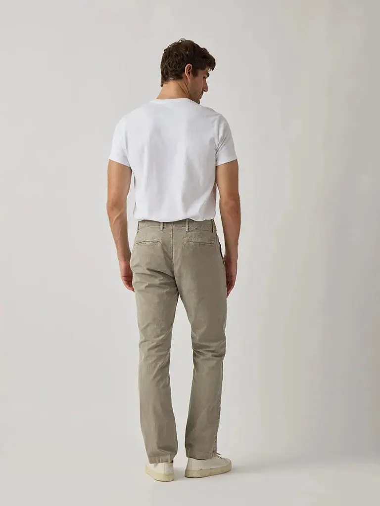 Distressed Button Fly Chino- Khaki