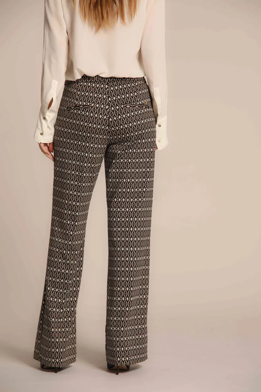 Easy Straight pantalone chino donna in jersey con fantasia geometrica straight fit