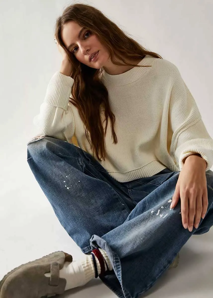 Easy Street Crop Pullover - Moonglow