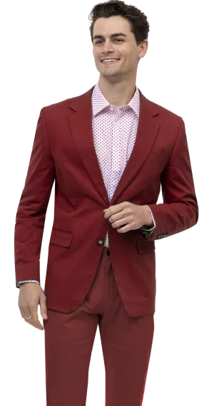 EJ Samuel Burgundy Solid Chino Blazer CHJ01