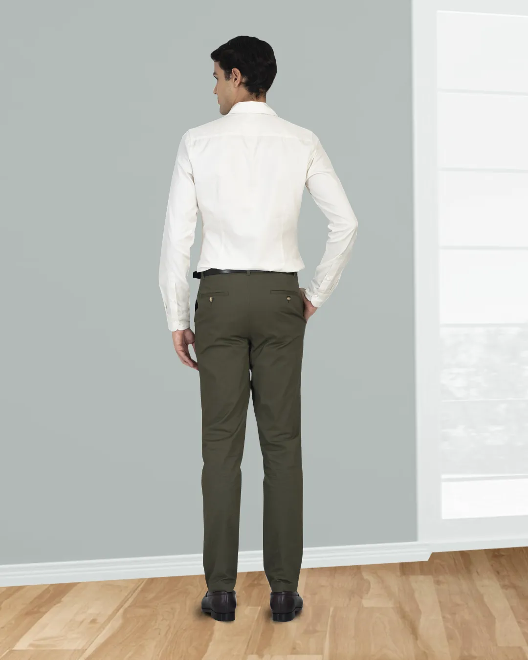 EZS Genoa Olive Green Chino