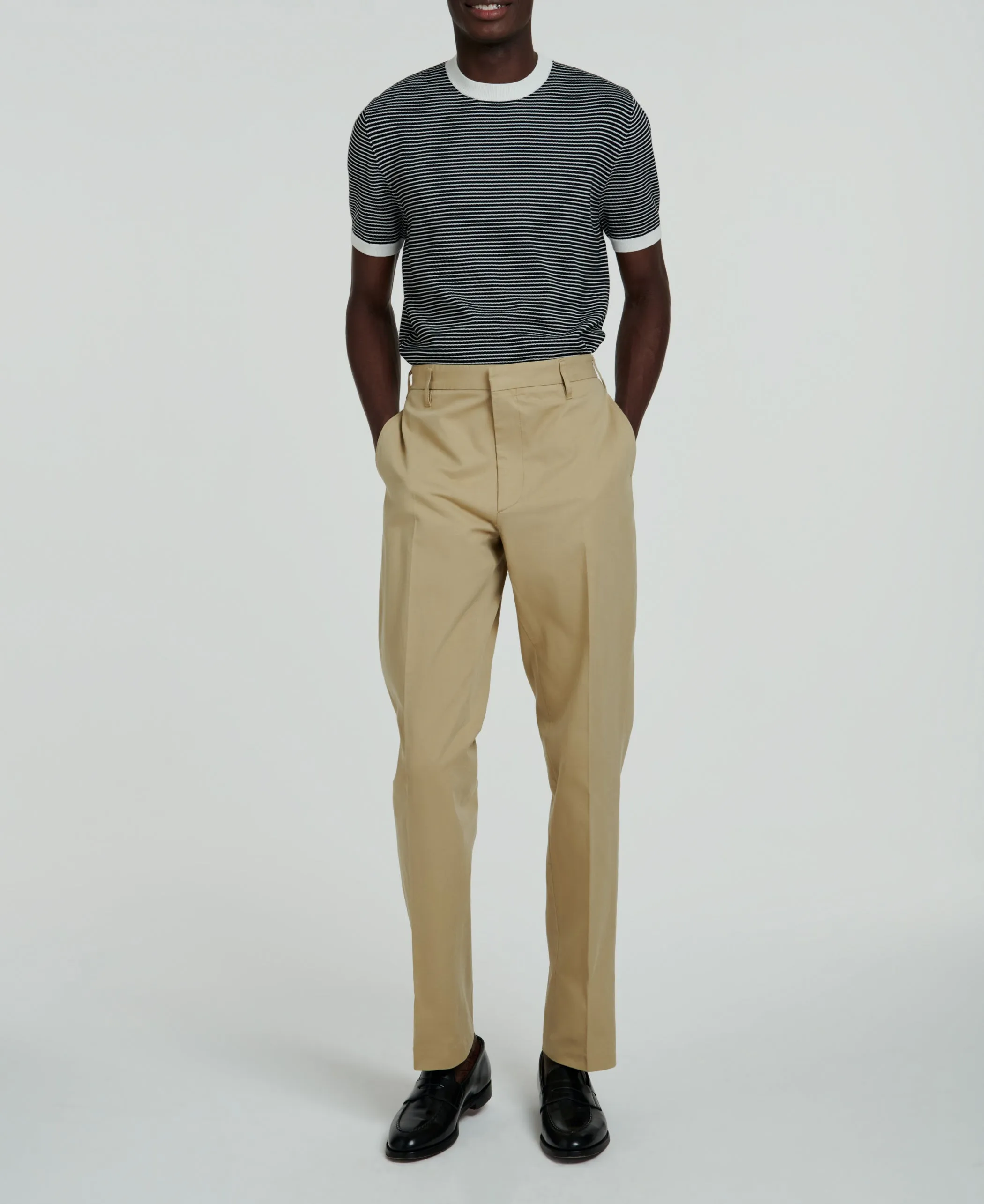 Fursac - Pantalon Chino Large En Gabardine De Coton - Beige