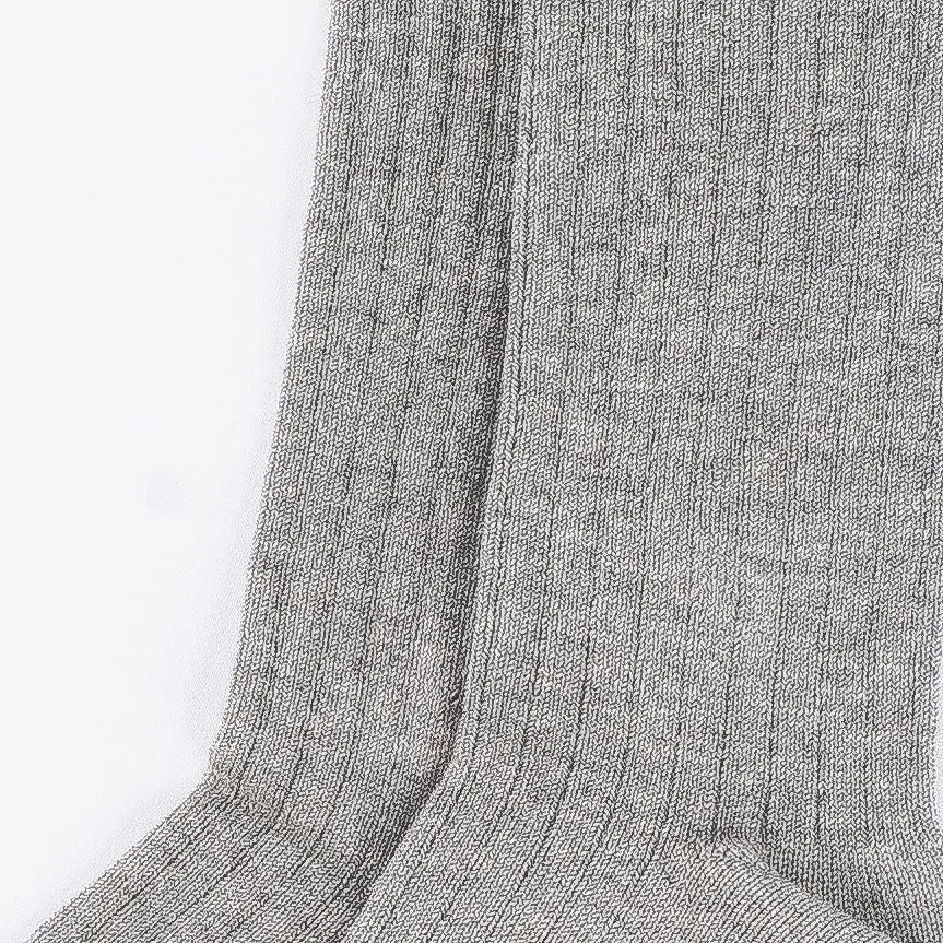 Gray Ribbed Kneesocks