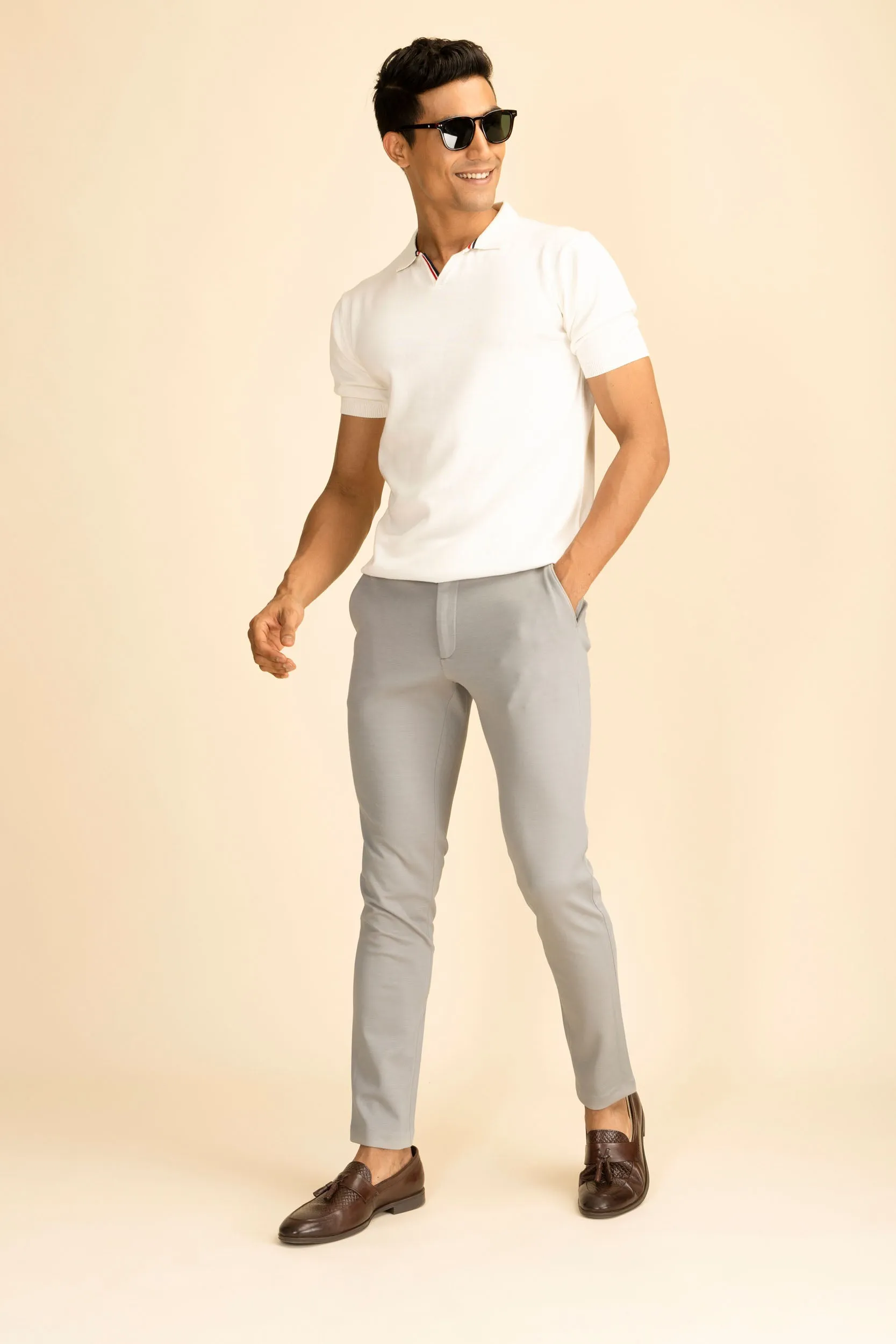 Grey 4 Way Stretch Port Pants