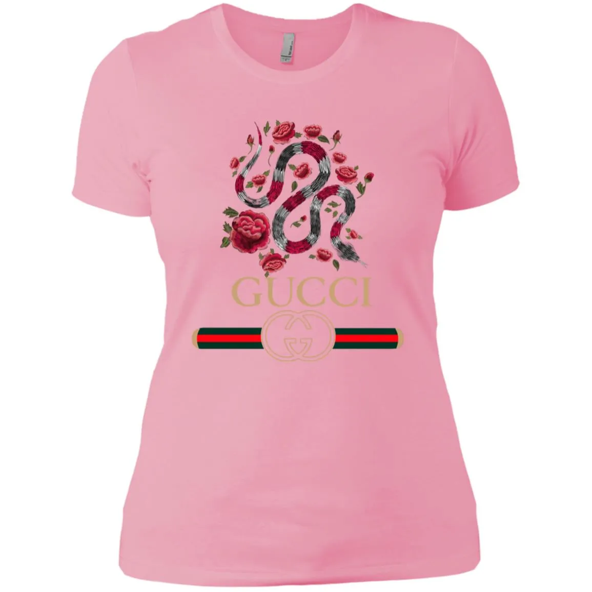 Gucci Logo Snake T-shirt Women Cotton T-Shirt