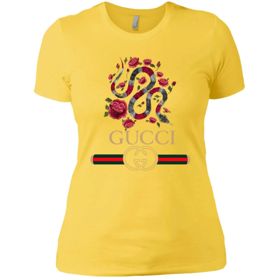 Gucci Logo Snake T-shirt Women Cotton T-Shirt