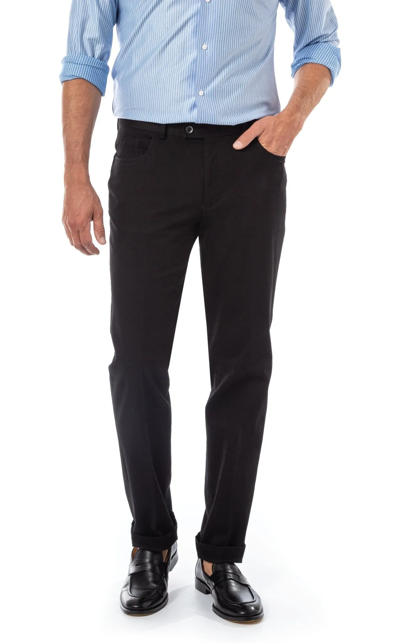 HENRY SARTORIAL X HILTL Modern 5 Pocket Chino BLACK