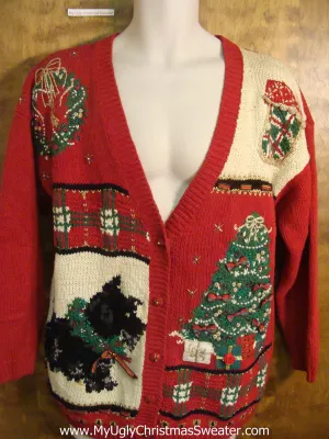 Holiday Scottie Dog Funny Christmas Sweater