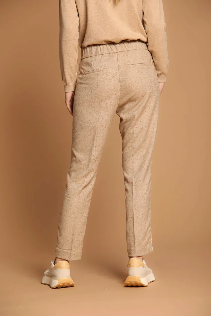 Iris Jog pantalone chino donna in tweed misto lana regular fit