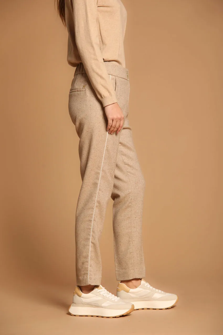 Iris Jog pantalone chino donna in tweed misto lana regular fit