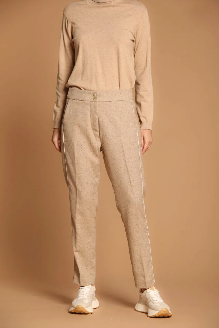 Iris Jog pantalone chino donna in tweed misto lana regular fit