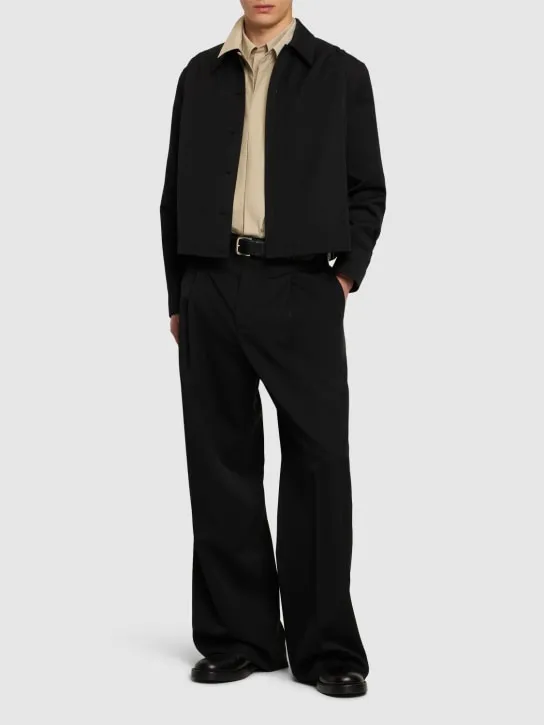 Jil Sander   Wide leg wool gabardine pants 