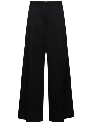 Jil Sander   Wide leg wool gabardine pants 